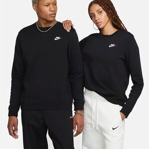 Nike Black Pullover Crewneck Sweatshirt with White Logo